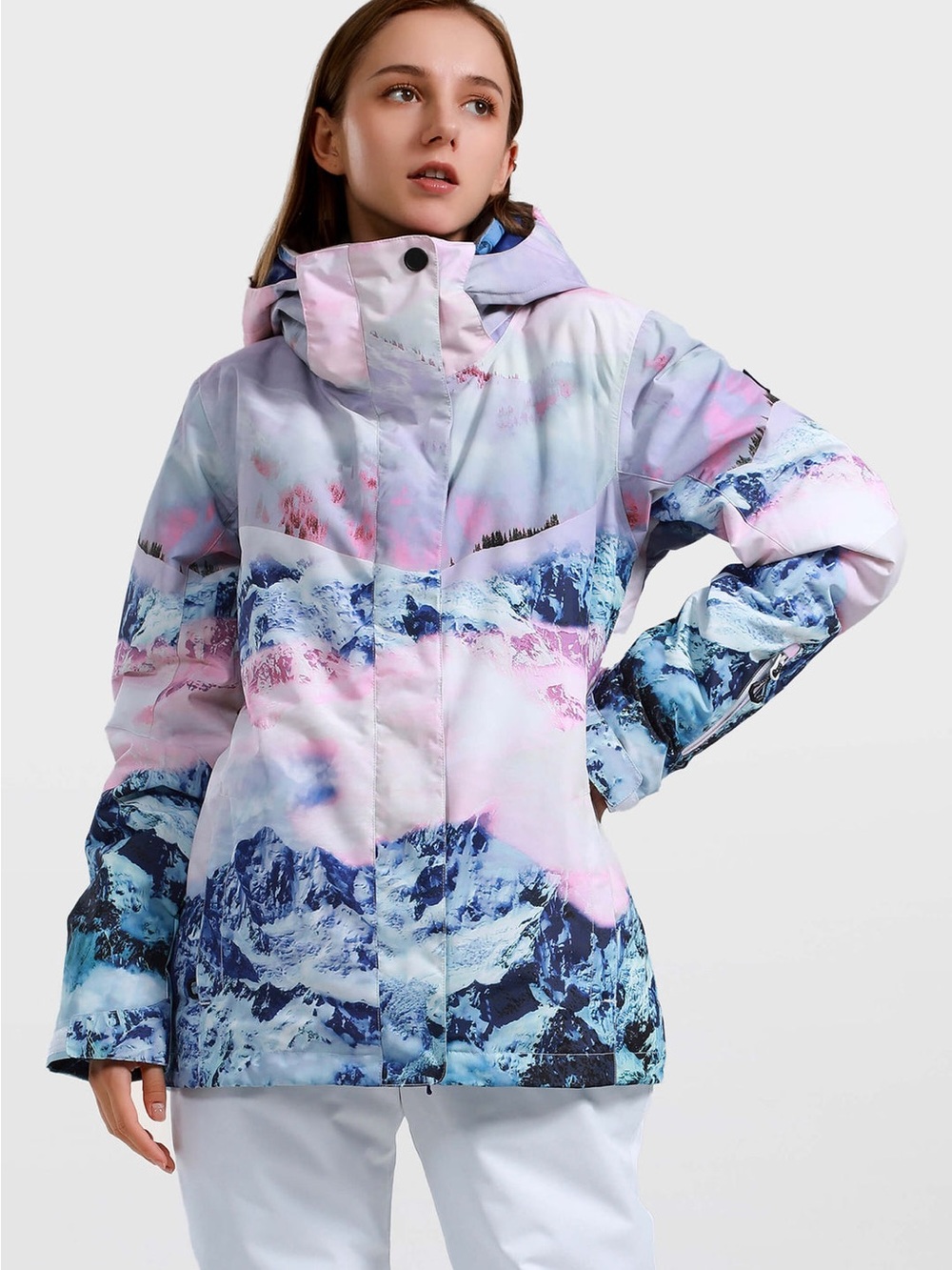 GSOU SNOW Women’s Snow Mountain Waterproof Ski Jacket Hood Size L - Picture 4 of 16